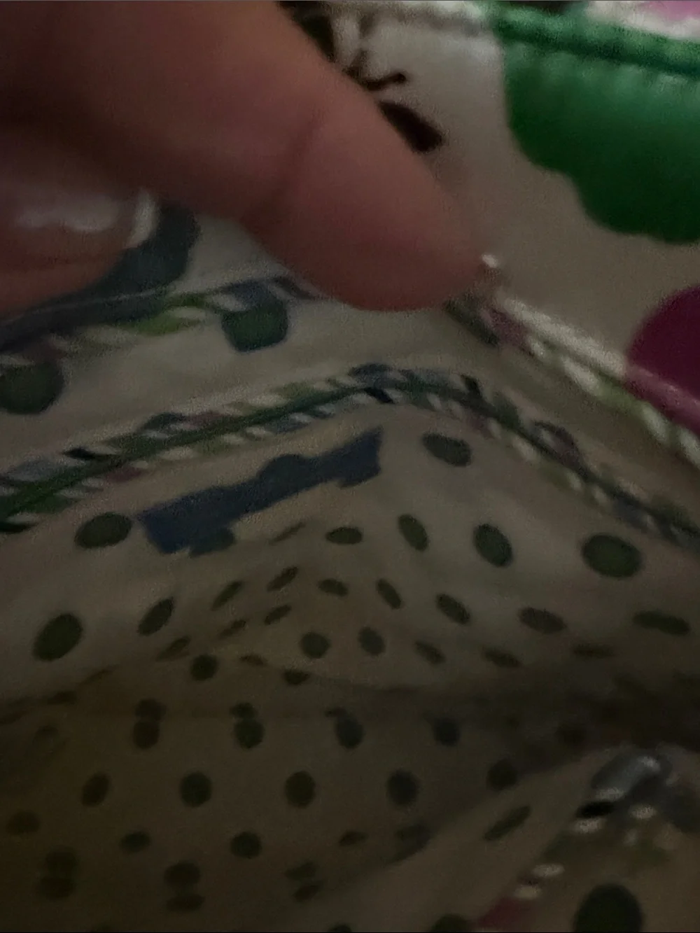 Vera Bradley Quilted Floral Tote in White, Green & Pink